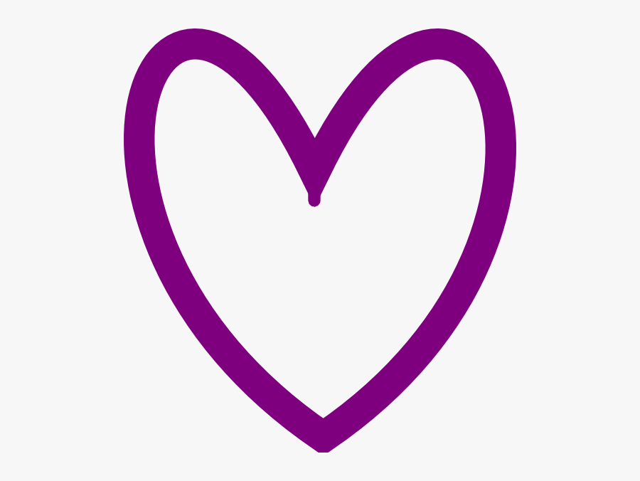 Transparent Curly Heart Outline Clipart - Purple Heart Clipart, Transparent Clipart
