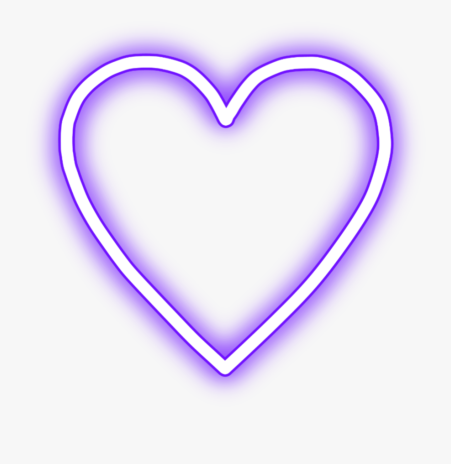 Transparent Purple Heart Clipart - Transparent Png Neon Heart, Transparent Clipart