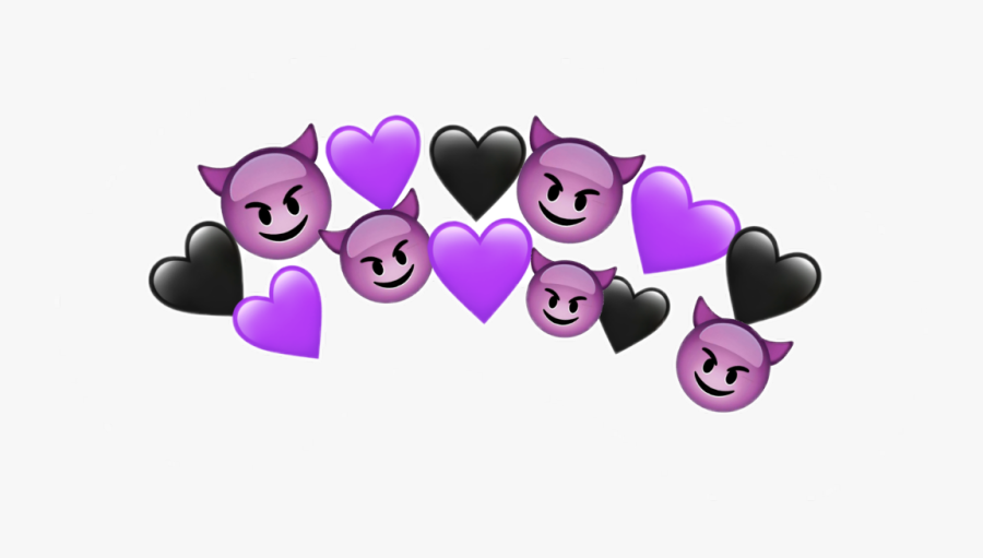 Transparent Evil Crown Clipart - Purple And Black Heart Crown, Transparent Clipart