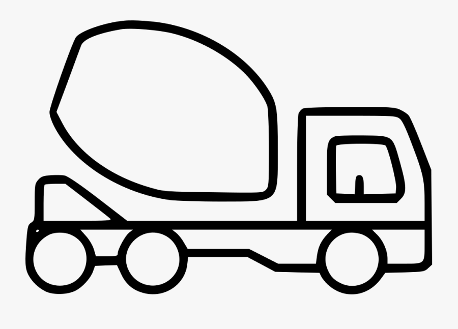 Concrete Mixer Truck Heavy Machinery Construction Comments - Construction Truck Clipart Black And White, Transparent Clipart