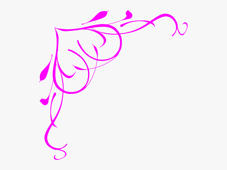 Scrollwork Heart Cliparts - Border Design Blue And Pink, Transparent Clipart