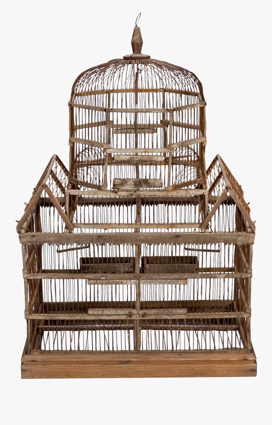 English 19th Century Handmade Wooden Bird Cage Found - Birdcage, Transparent Clipart