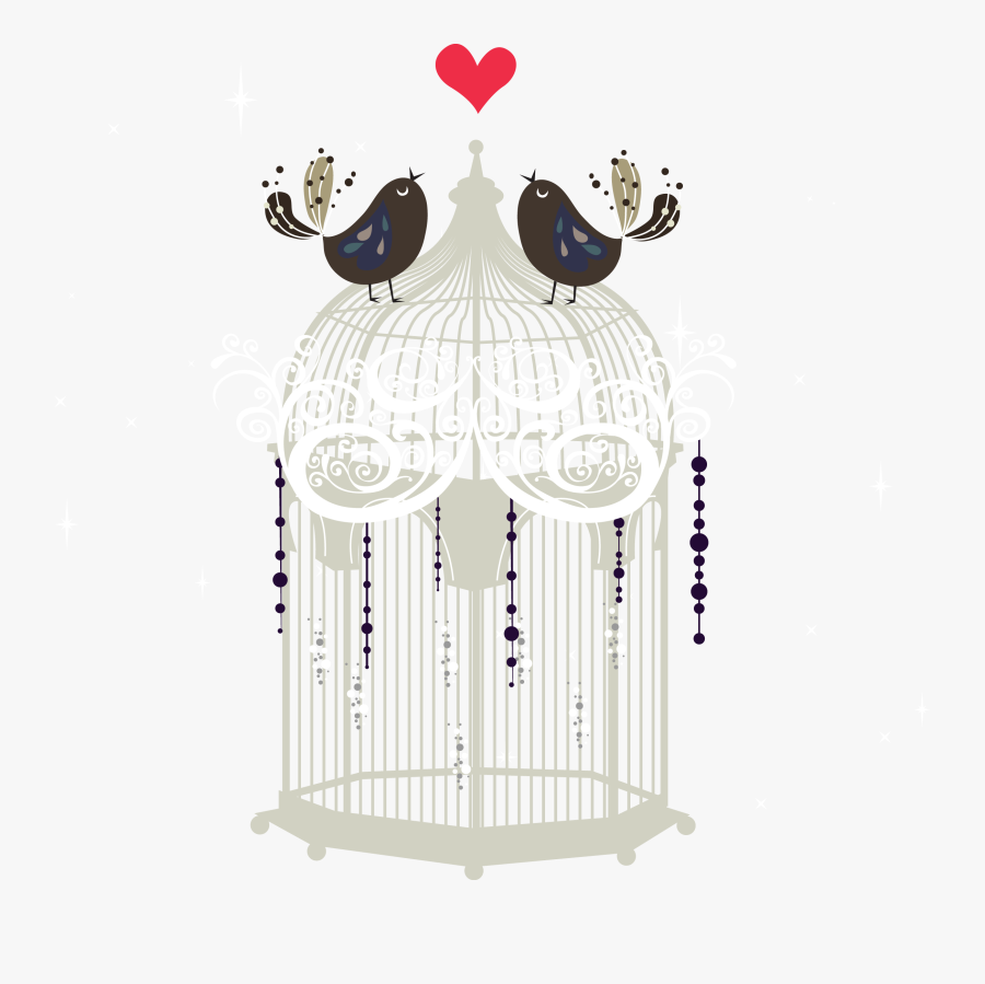 Clipart Royalty Free Stock Birdcage Decorative Bird - Cage Birds Love Png, Transparent Clipart