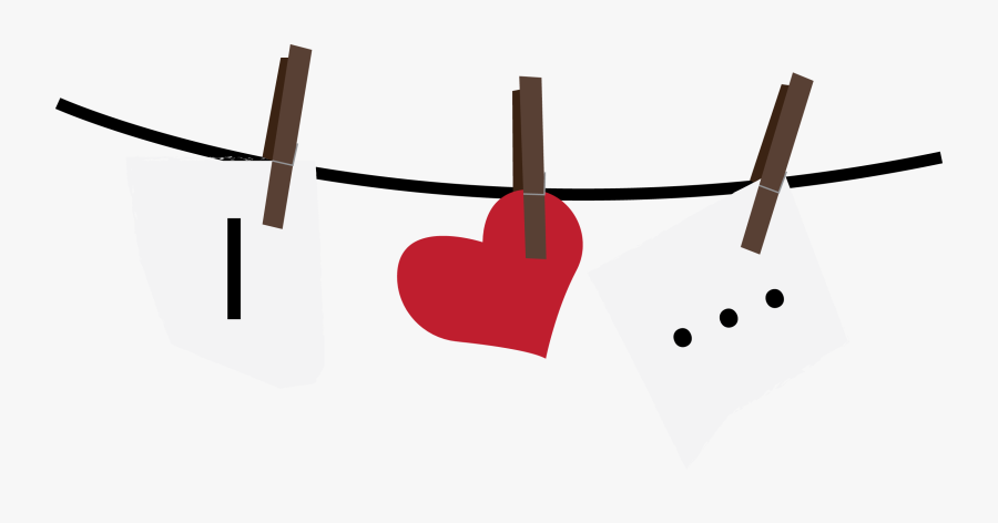 Heart On A Clothesline Clipart , Png Download, Transparent Clipart