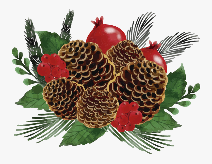 Christmas Pine Cone Wreath Wall Sticker - Piña Navideña Png, Transparent Clipart