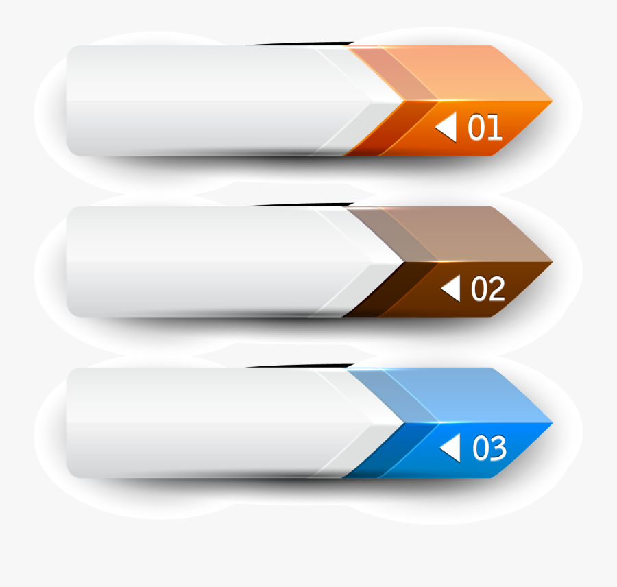 Web Graphic Creative Vector Design Arrow Digital Clipart - Numbers Banner Psd, Transparent Clipart