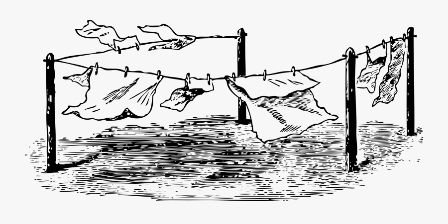 Clothes Line Laundry Clip Art - Drawing Of A Clothes Line, Transparent Clipart