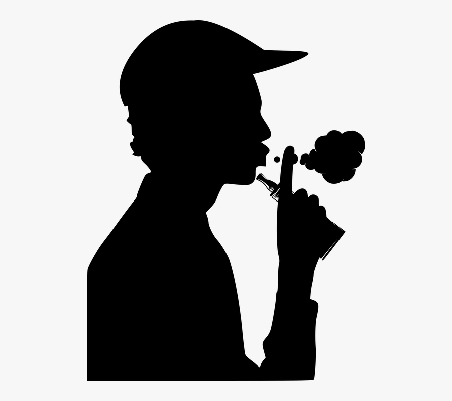 Man Vaping Silhouette, Transparent Clipart