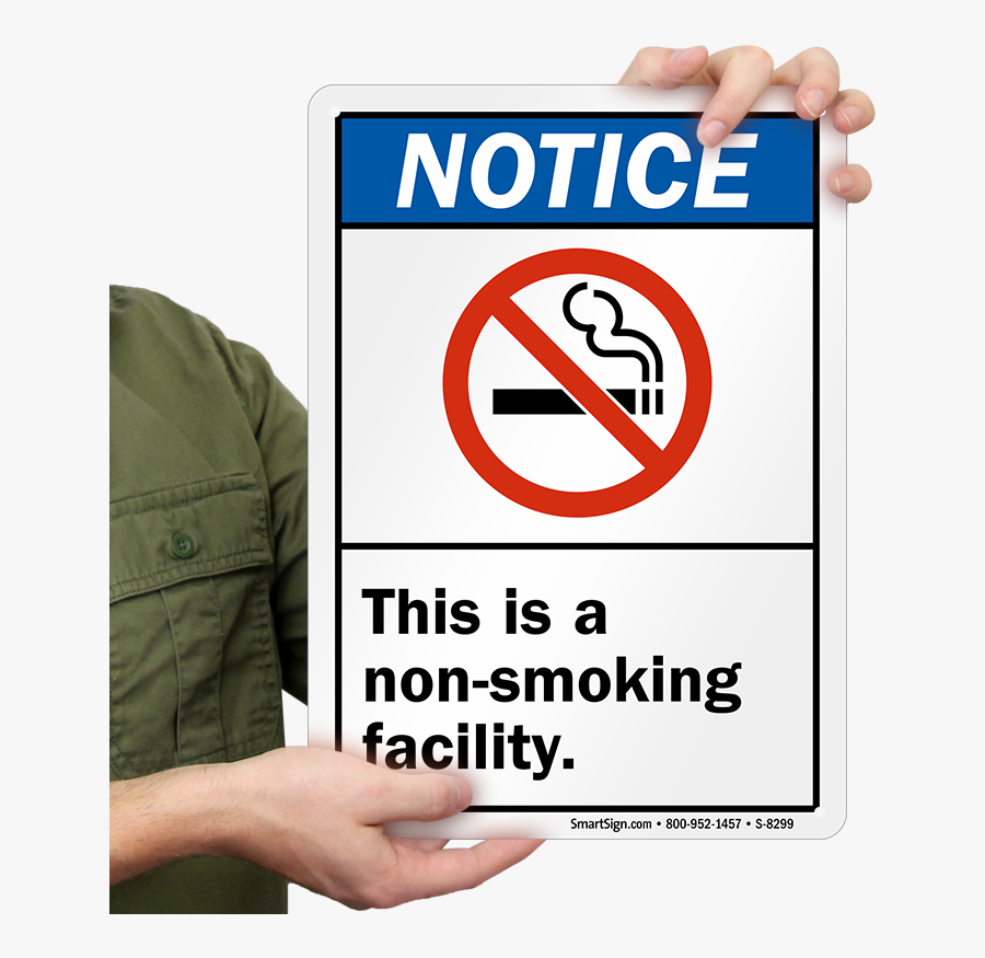 Notice Non Smoking Facility Sign - Smoking Is Prohibited In This Building, Transparent Clipart