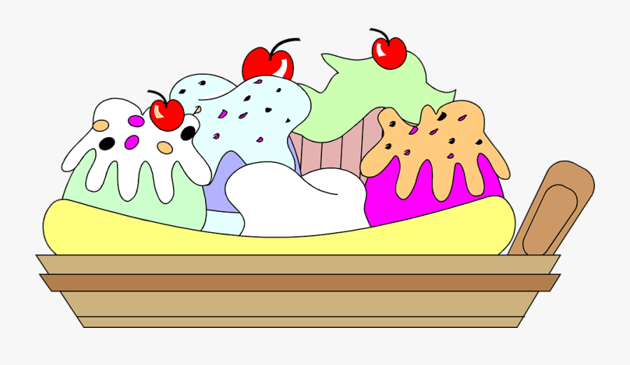 Transparent Sundae Clipart - Banana Split Clip Art, Transparent Clipart