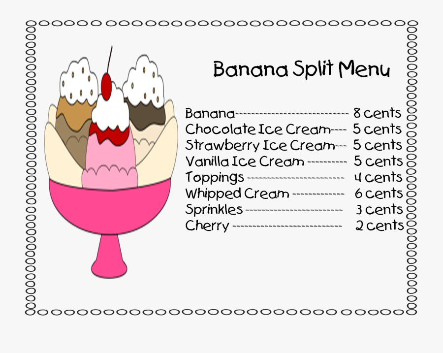 Banana Split Menu Name, Transparent Clipart