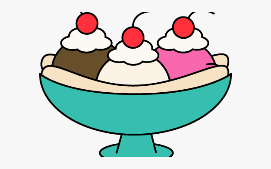 Banana Split Clipart Transparent - Cartoon Ice Cream Sundae Clipart, Transparent Clipart