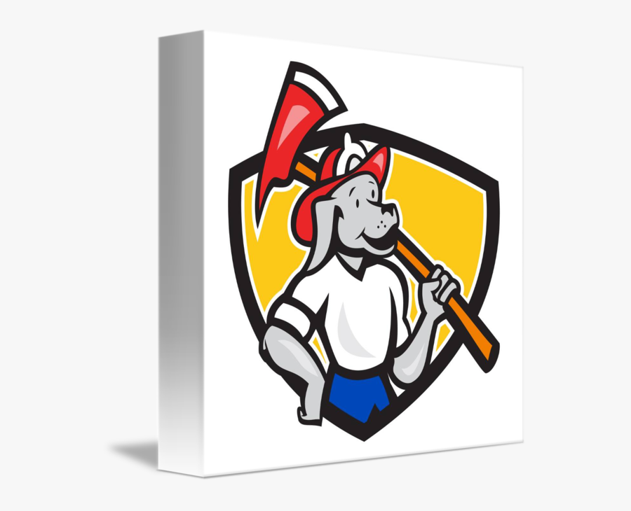 Dog Fireman Fire Axe - Perro Bombero Animado, Transparent Clipart
