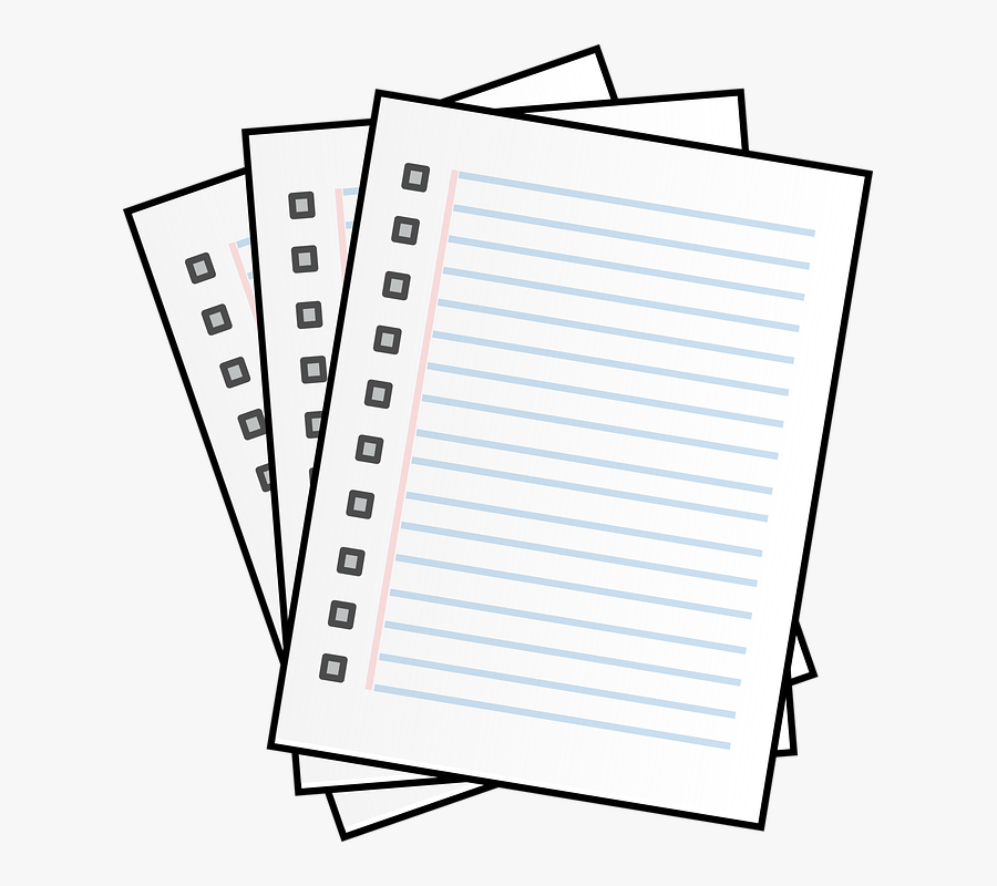 Lined, Pages, Paper, Stacked - School Notes Clip Art, Transparent Clipart