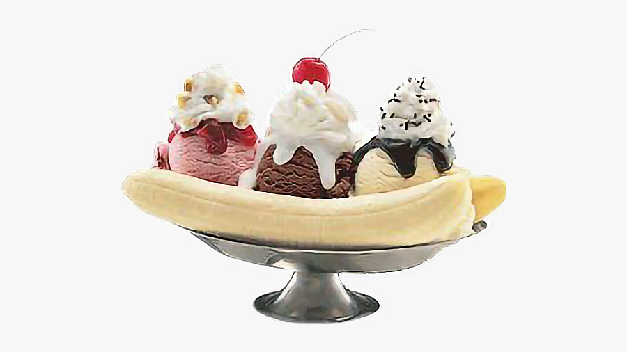 Banana Split Ice Cream, Transparent Clipart