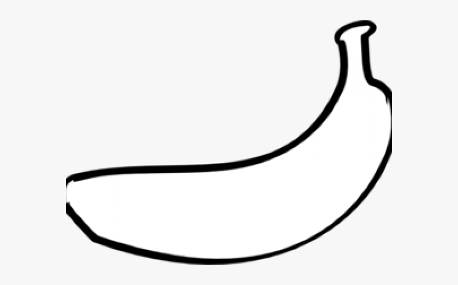 Banana Outline White, Transparent Clipart
