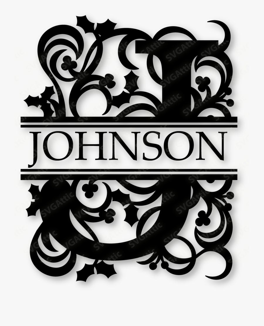 Flower Clipart Split Monogram, Transparent Clipart