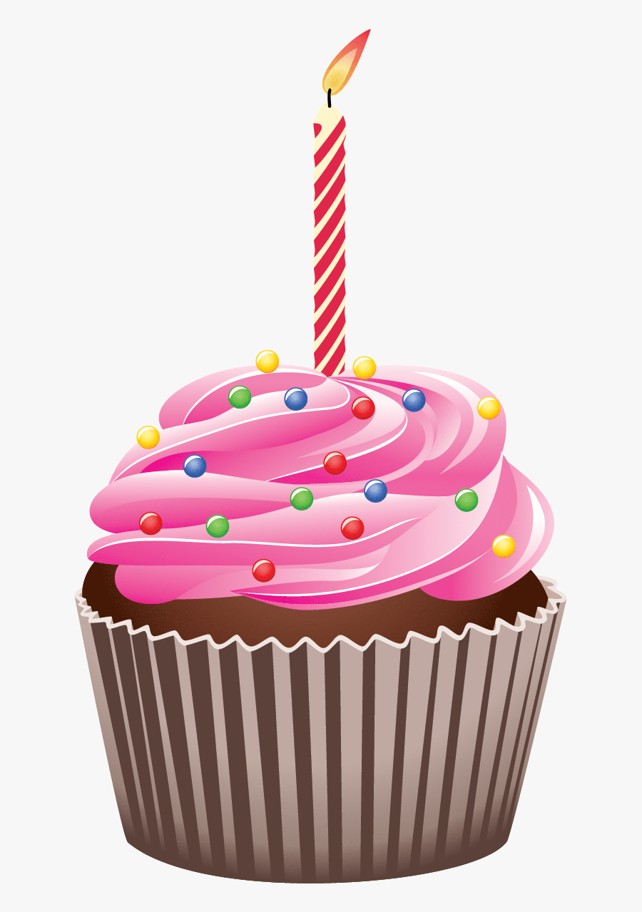 Birthday Cupcake Vector Png, Transparent Clipart