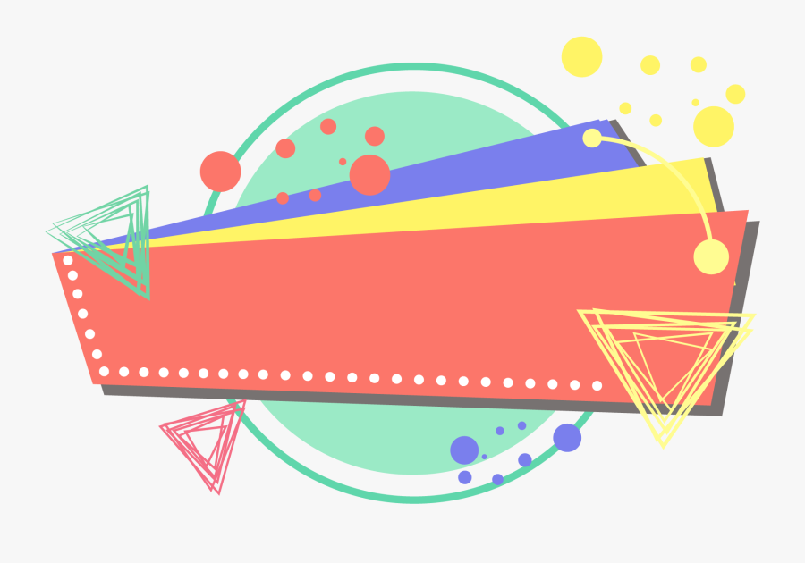 Fresh Memphis Style Commerce Decoration Billboard Png - Background Memphis Elements Png, Transparent Clipart