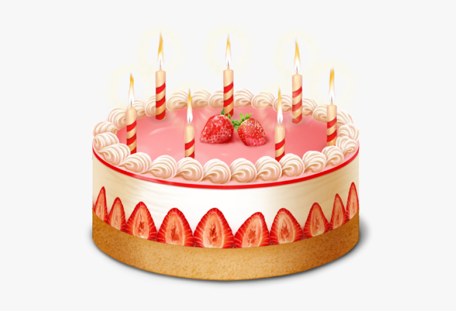 Candle Strawberry Cake Free Clipart Download - Birthday Cake Png, Transparent Clipart