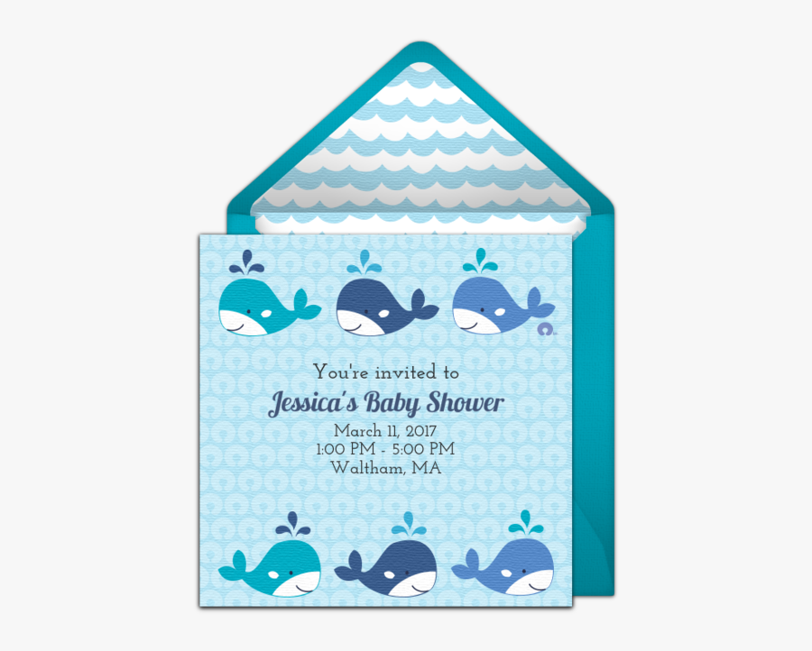 Clip Art Ocean Invitation - Whale, Transparent Clipart