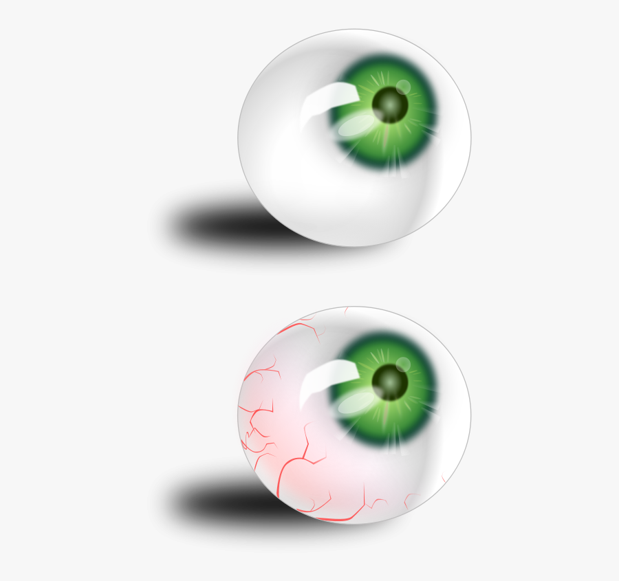 Eyeball Green &amp - Cartoon Bloodshot Eyes, Transparent Clipart
