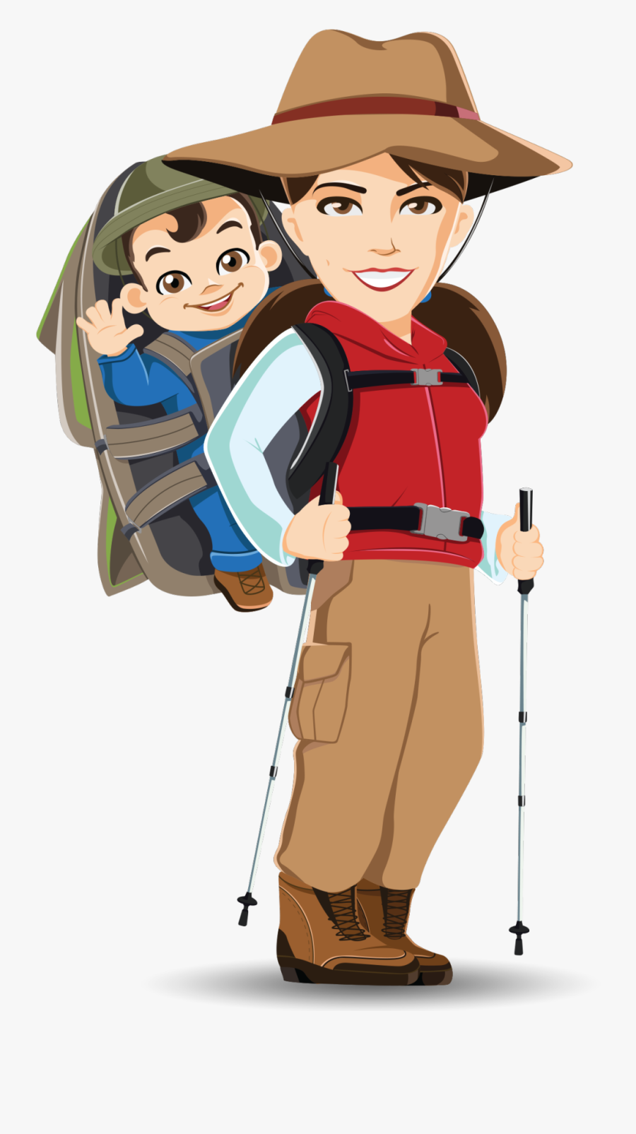 Baby In Car Seat Clipart - Hiking With Baby Clip Art, Transparent Clipart