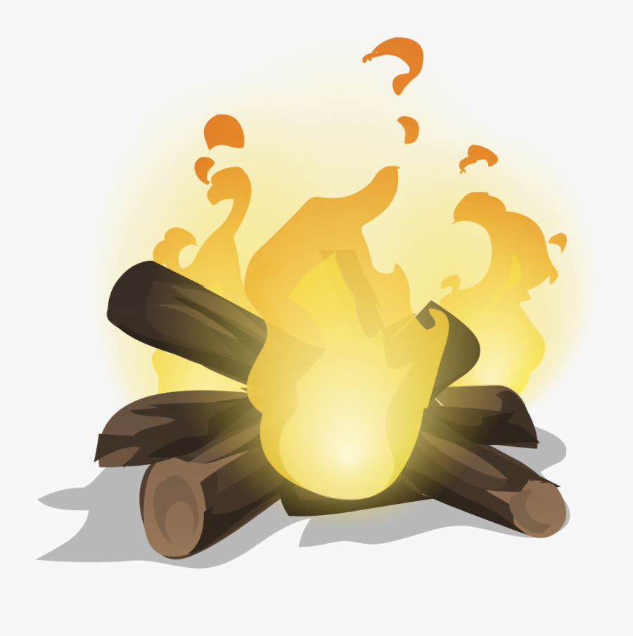 Fire Bonfire Flame - Burning Wood Irreversible Change, Transparent Clipart