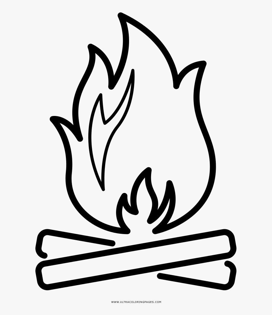 Bonfire Coloring Page - Desenhos De Uma Fogueira, Transparent Clipart