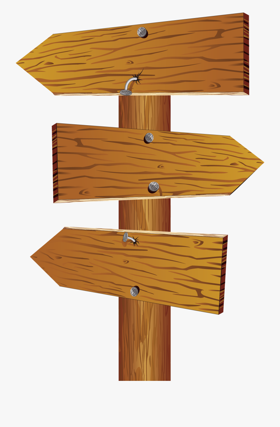 Sign Clip Art Wooden - Transparent Background Wooden Arrow Clipart, Transparent Clipart