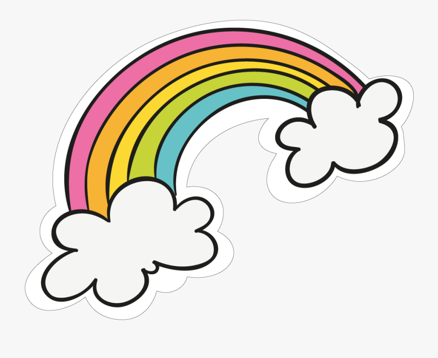 Clip Art Ris Autocolante Personalizado Em - Cloud Rainbow Clipart Png, Transparent Clipart