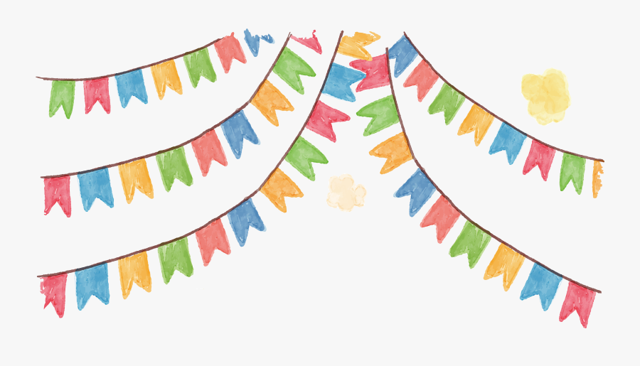 Bonfire - Festival Flags Watercolor, Transparent Clipart