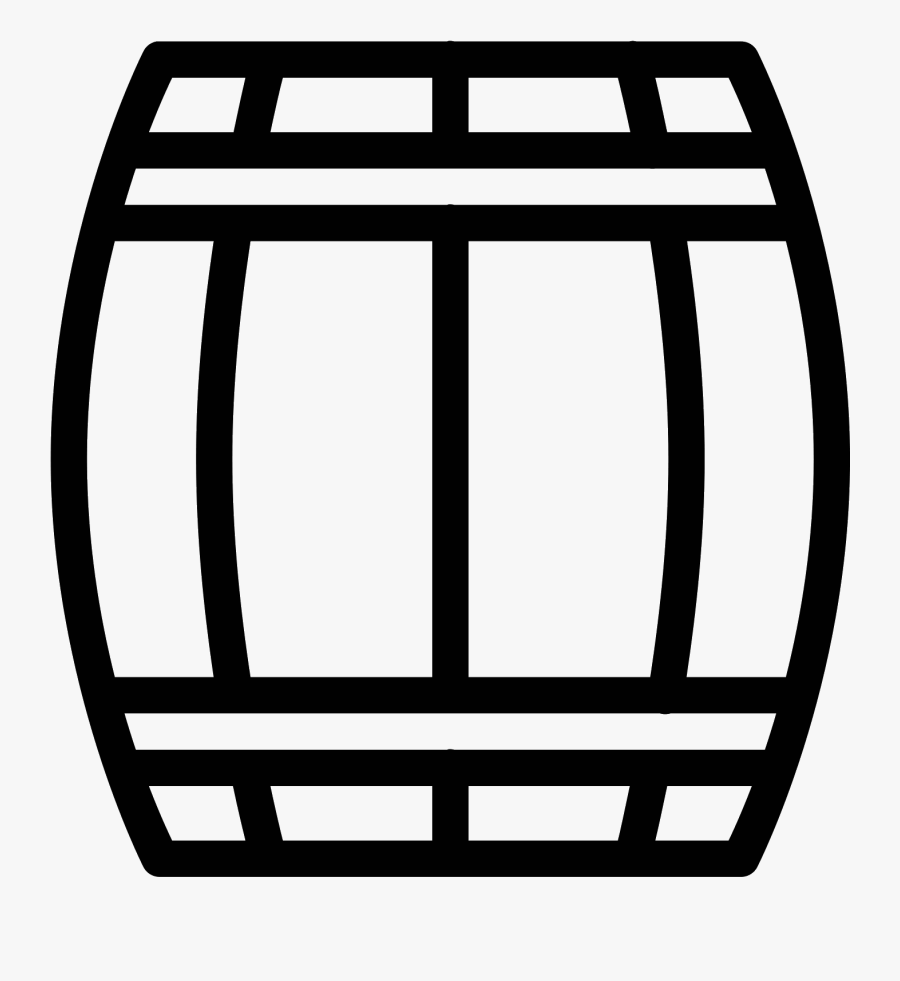 Wooden Beer Keg Icon - Barrel Svg Flat Icon, Transparent Clipart