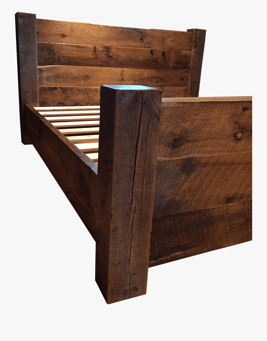 Chandos Reclaimed Barn Wood And Beam Platform Bed - Plank, Transparent Clipart