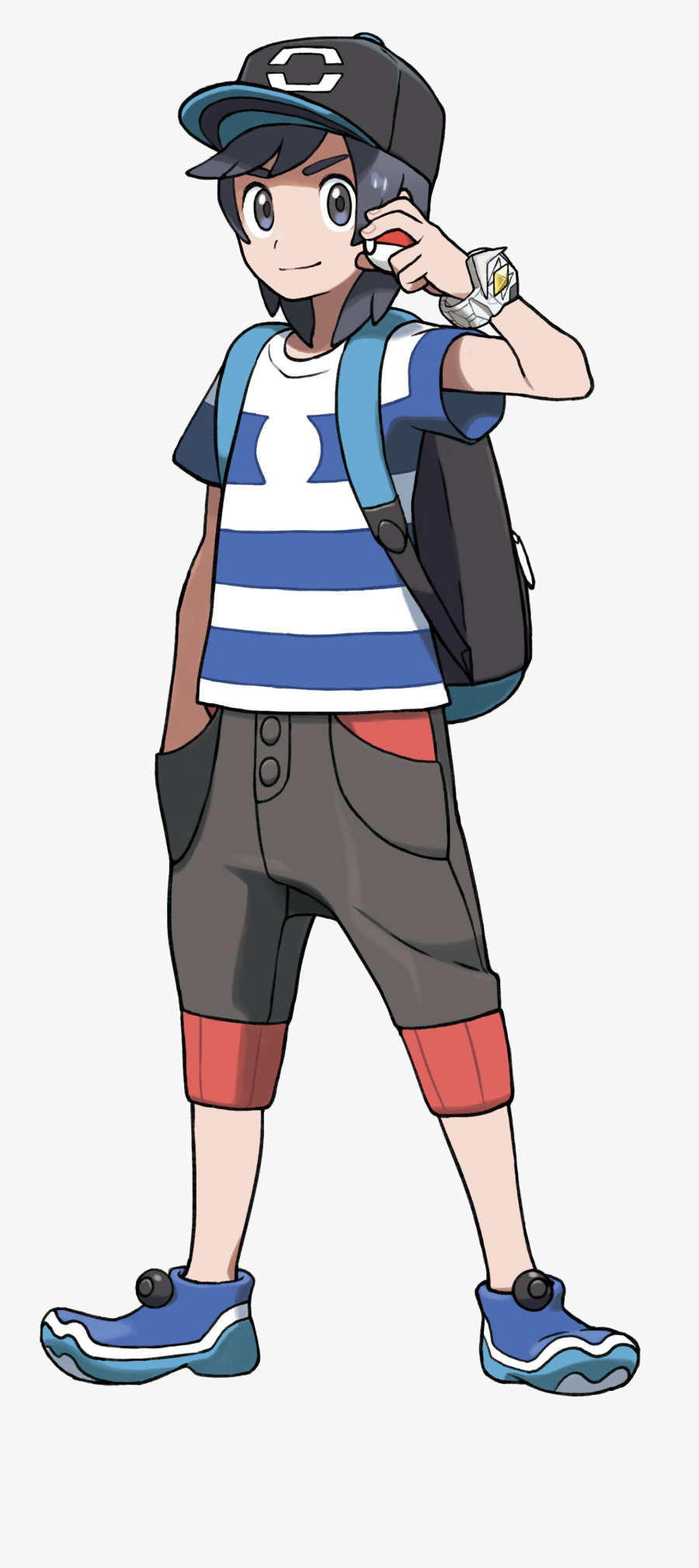 Sun Pok Mon Nintendo - Pokemon Sun And Moon Male Trainer, Transparent Clipart