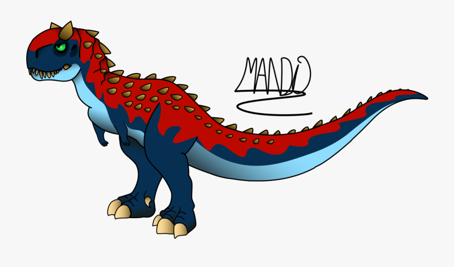 Carnotaurus By Rainbowarmas - Cartoon Drawing Of A Carnotaurus, Transparent Clipart