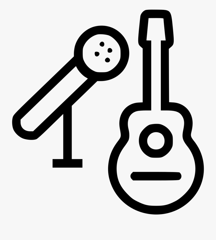 Transparent Microphone Clipart Free - Guitar And Mic Png, Transparent Clipart