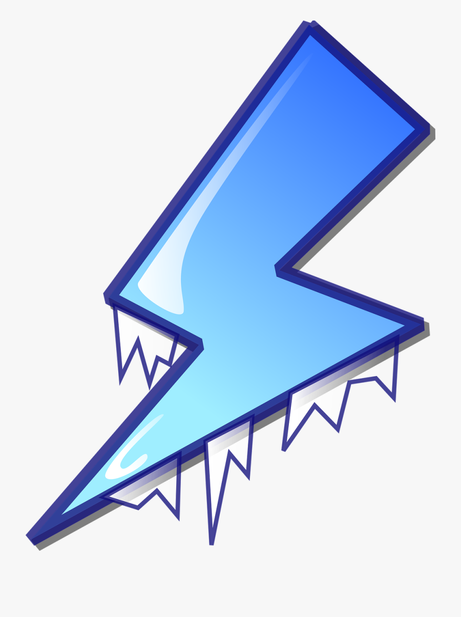 Ice Lightning Bolt, Transparent Clipart