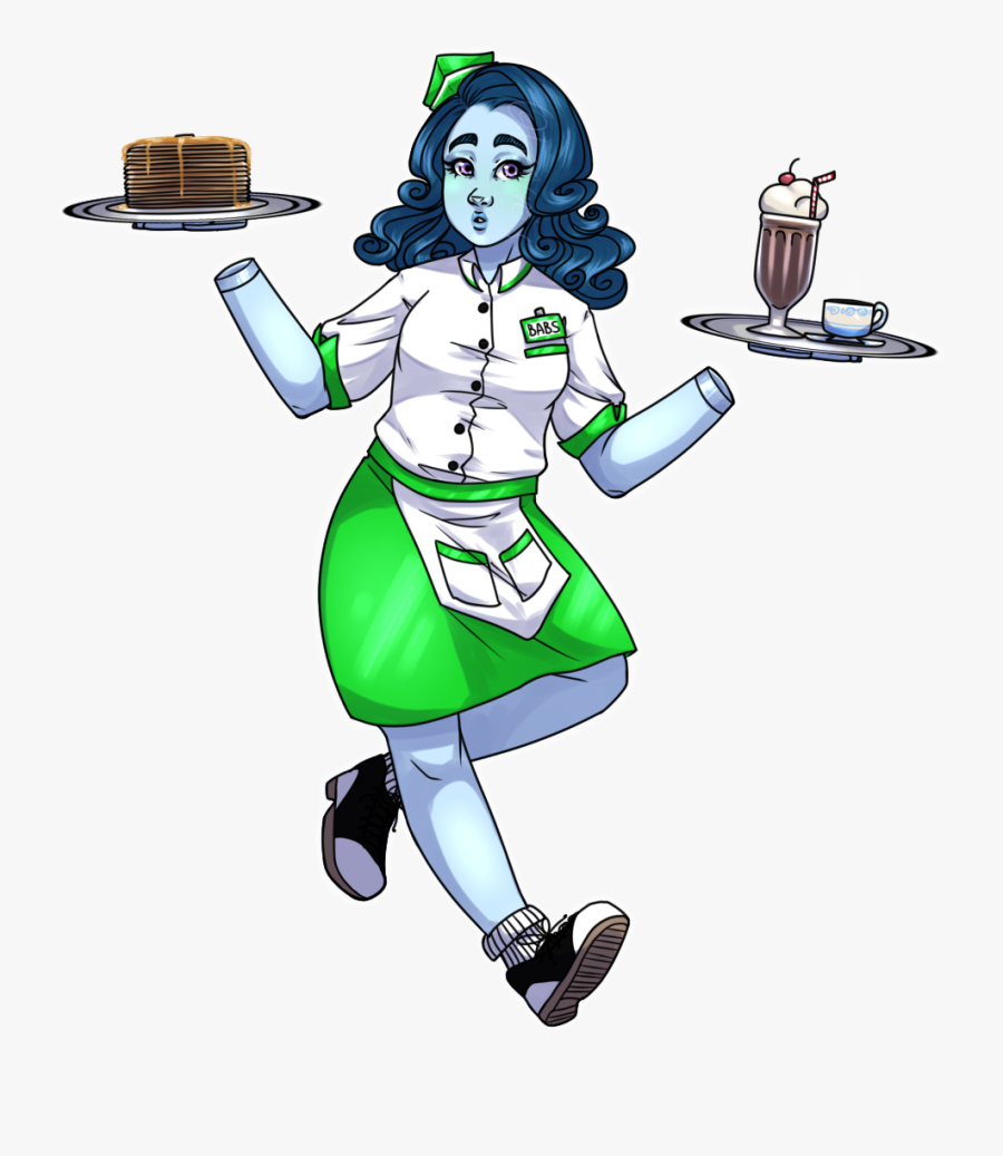 B 50"s Waitress - Cartoon, Transparent Clipart