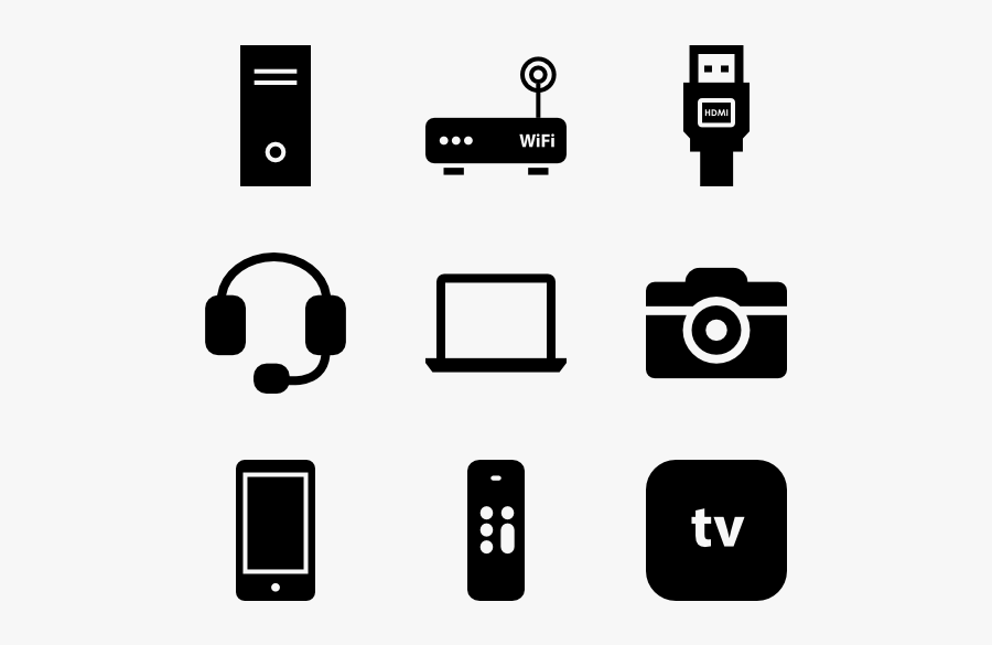 Electronics Glyph - Technology In The 50s Png, Transparent Clipart