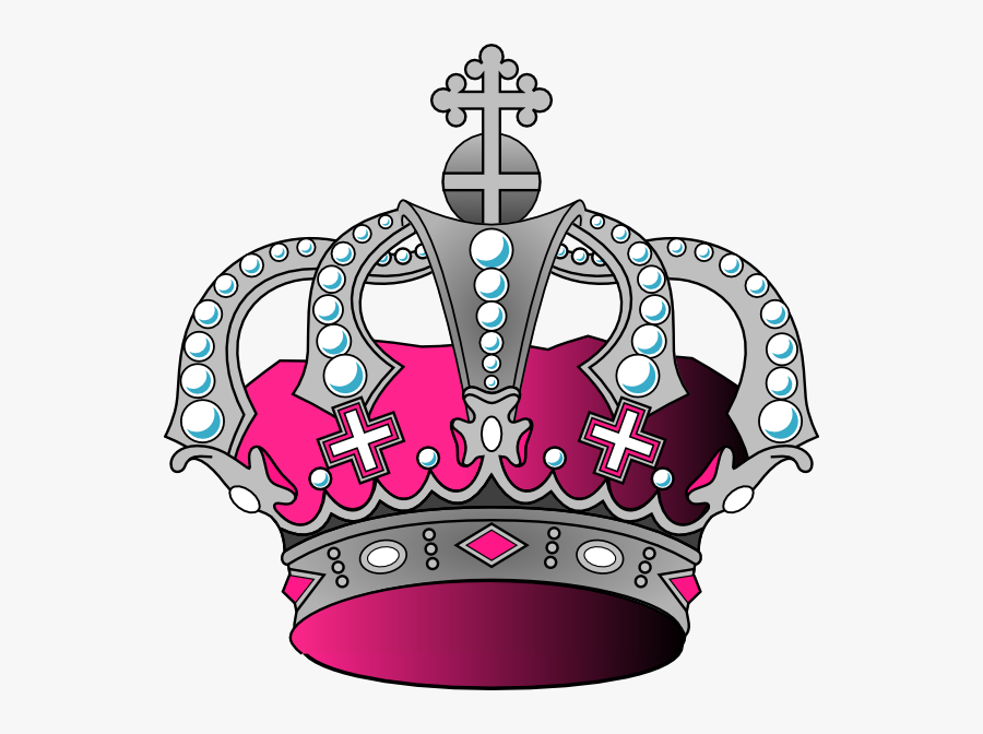 Transparent Princess Crown Clipart Black And White - Silver And Pink Crown, Transparent Clipart