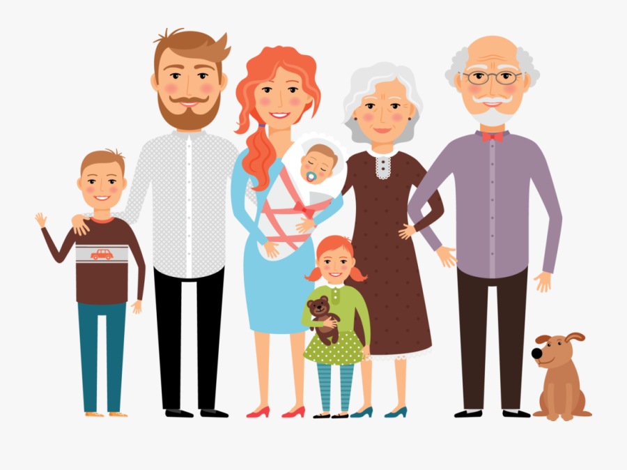 Mom Dad Brother Sister Grandpa Grandma, Transparent Clipart