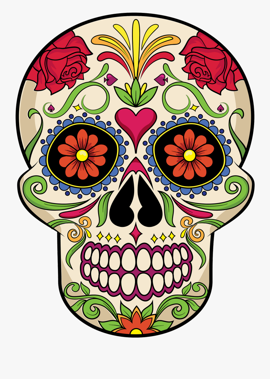 Day Of The Dead Skull, Transparent Clipart