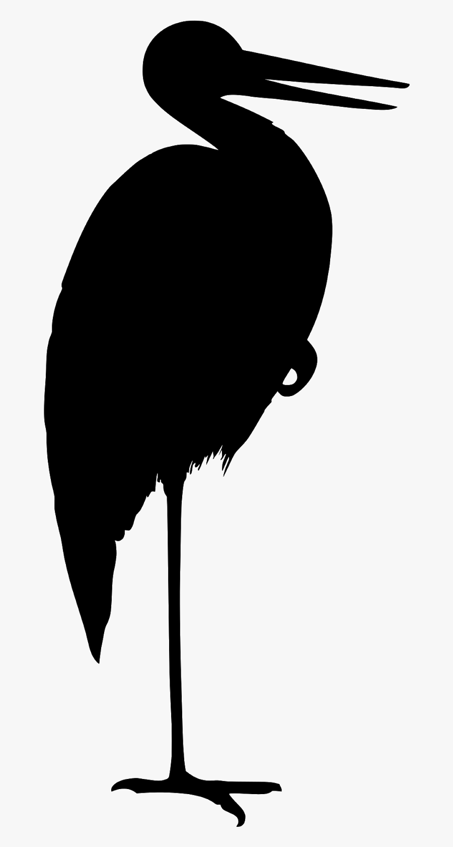 Crane, Stork, Silhouette, Egret, Bird, Heron, Standing, - Illustration, Transparent Clipart