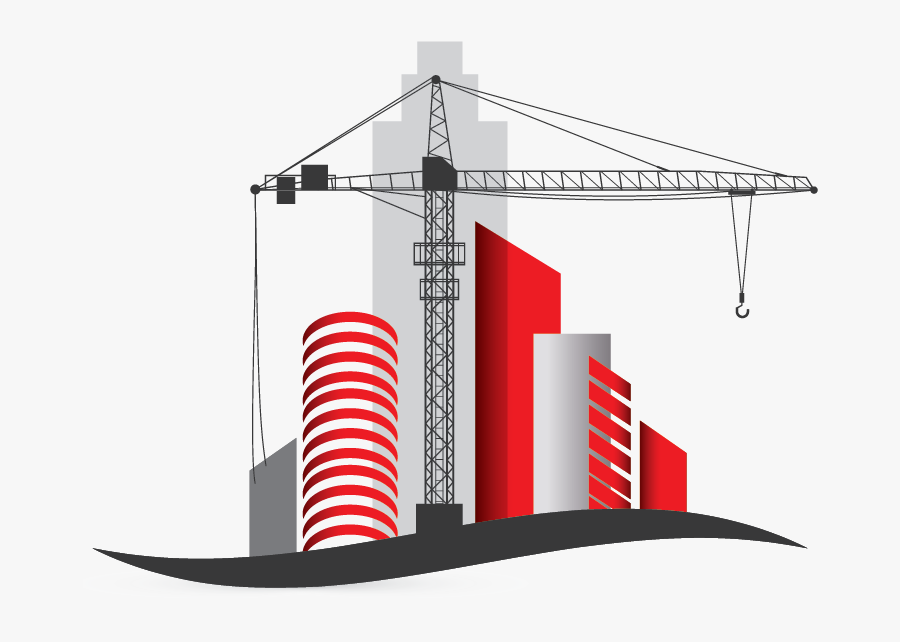 Crane And Building Logo, Transparent Clipart