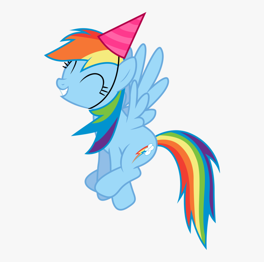 Rainbow Dash Rarity Party Hat Birthday Clip Art - Rainbow Dash Birthday Png, Transparent Clipart