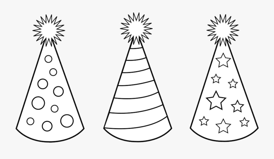 Party Hat Birthday Clip Art Transparent Png - Party Hats Clipart Black And White, Transparent Clipart