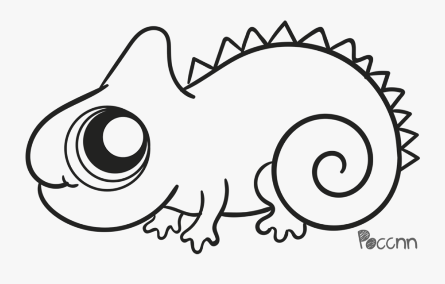 Chameleon Drawing - Cute Drawing Of A Chameleon, Transparent Clipart