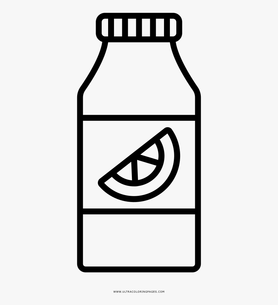 Orange Juice Bottle Coloring Page - Juice Bottle Png Black And White, Transparent Clipart