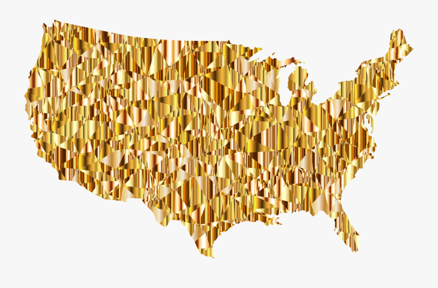 Gold Low Poly America Usa Map Clip Arts - Treaty Of Guadalupe Hidalgo, Transparent Clipart